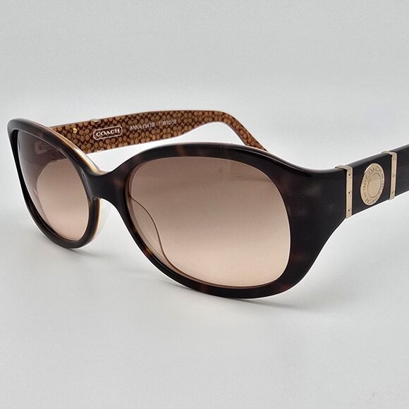 Coach Anna S439 Tortoise Gold Frame Light Brown Gradient Lens Sunglasses 54mm - Picture 1 of 12